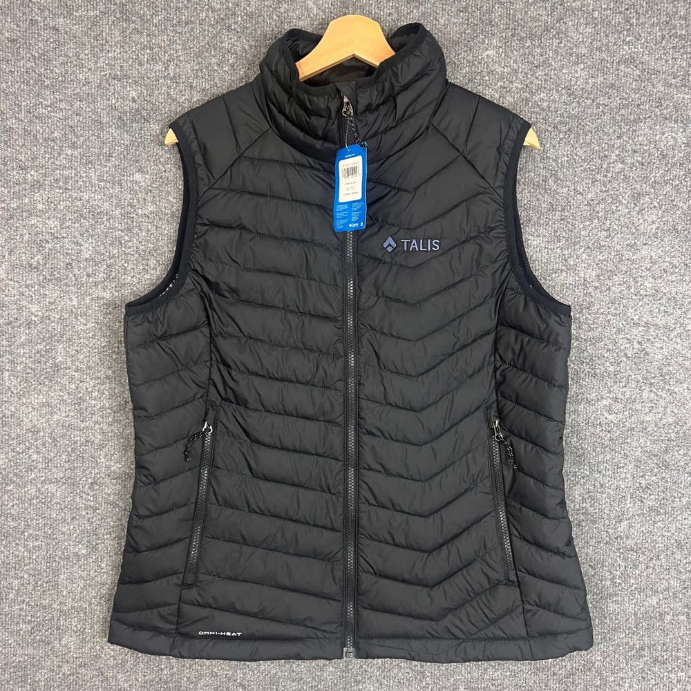 NEW Columbia Powder Lite Vest Womens XL Black New Omni-Heat Talis Logo Puffer